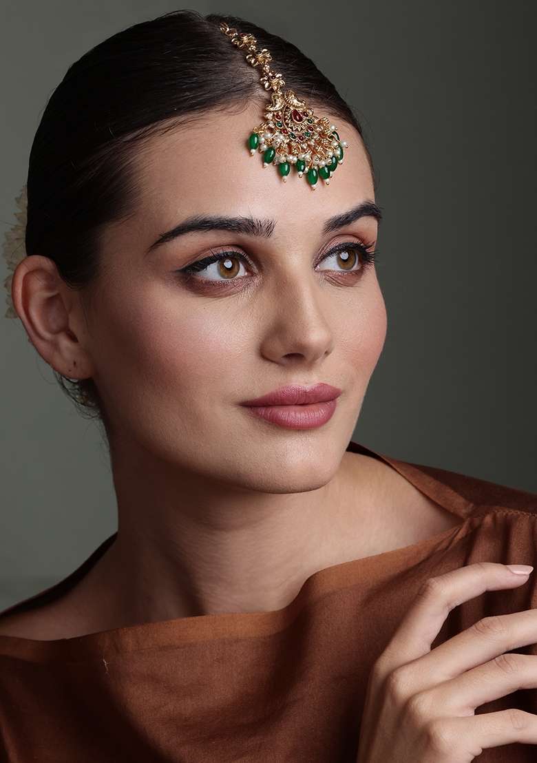 Gold Plated Maang Tikka Head Jewellery - Indya
