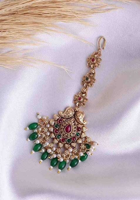 Gold Plated Maang Tikka Head Jewellery