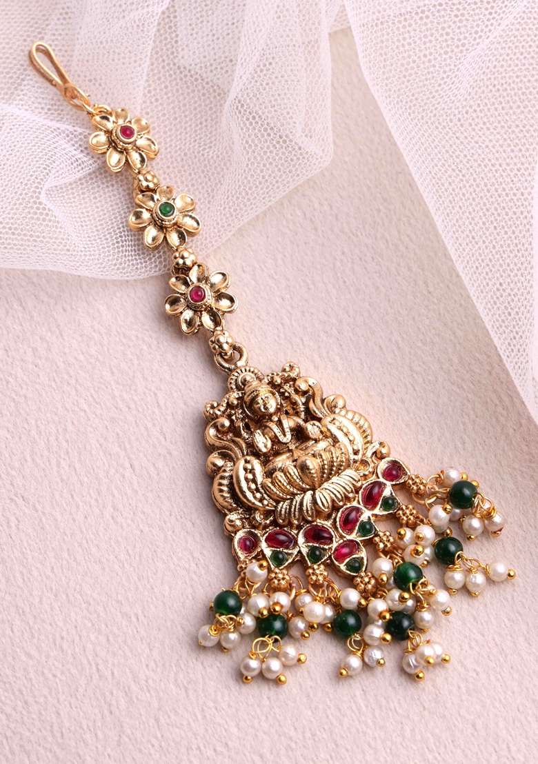 Gold Plated Maang Tikka Head Jewellery - Indya