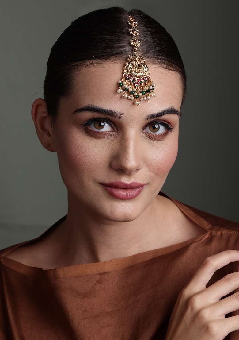 Gold Plated Maang Tikka Head Jewellery - Indya