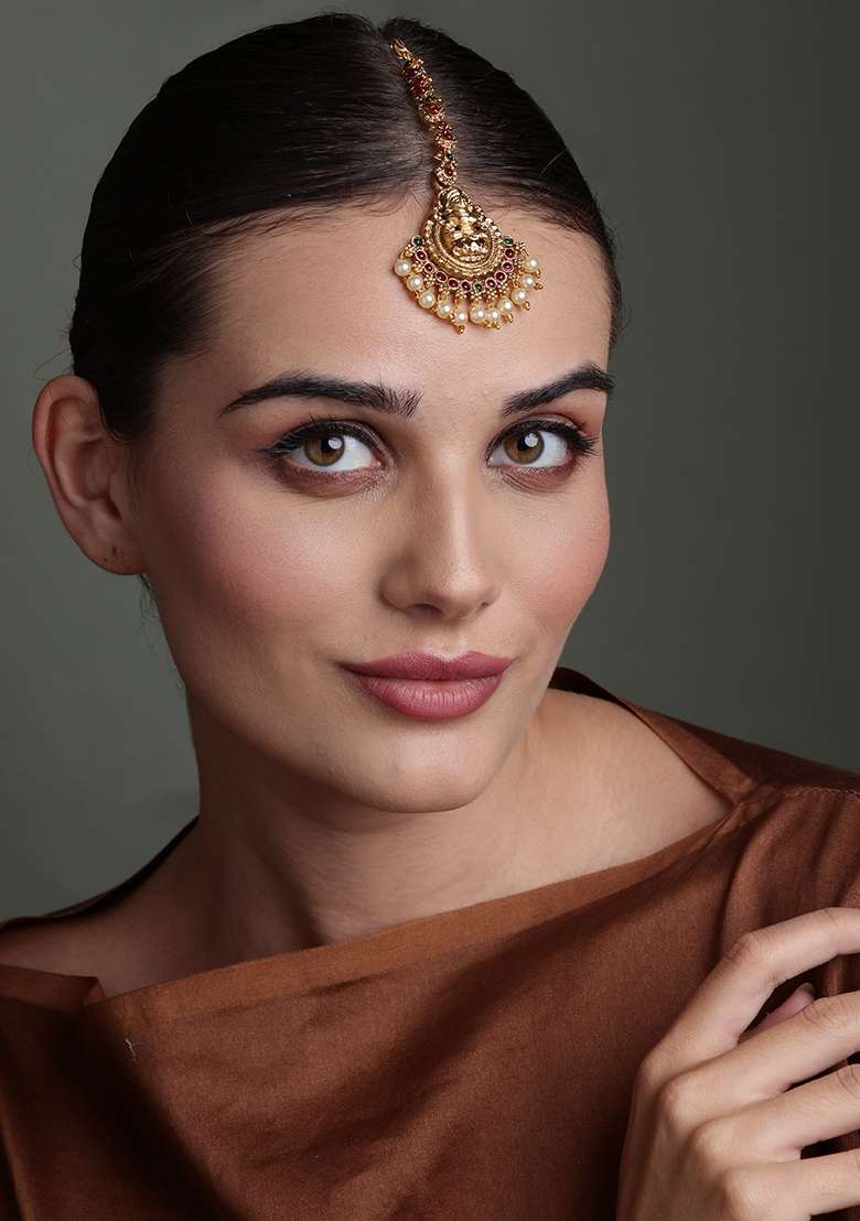 Gold Plated Maang Tikka Head Jewellery - Indya