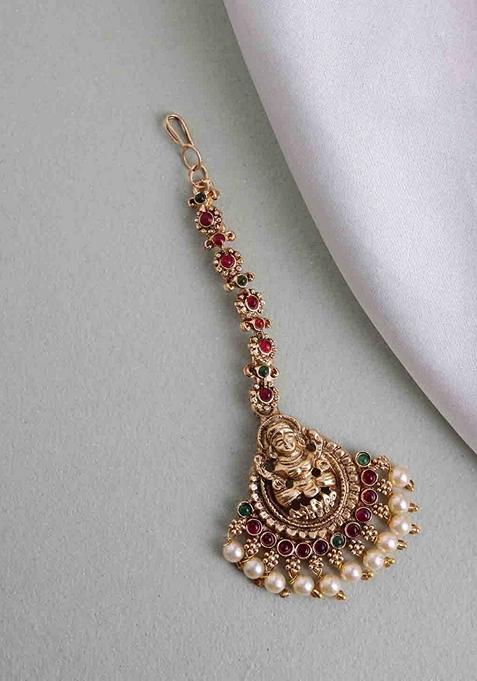 Gold Plated Maang Tikka Head Jewellery