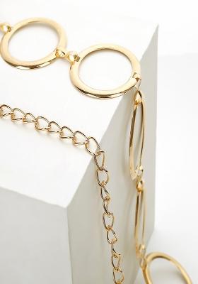 Women Golden O Ring Chain Metallic Belt