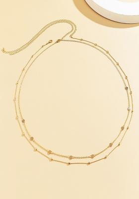 Pack Of 2 Gold Toned Dual Strand Golden Alloy Waist Chain