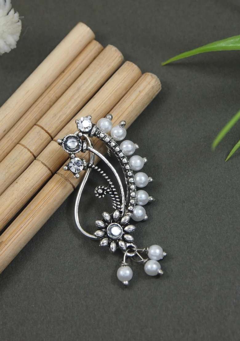 Oxidised Platinum Plating Zinc Alloy Nose Pins - Indya