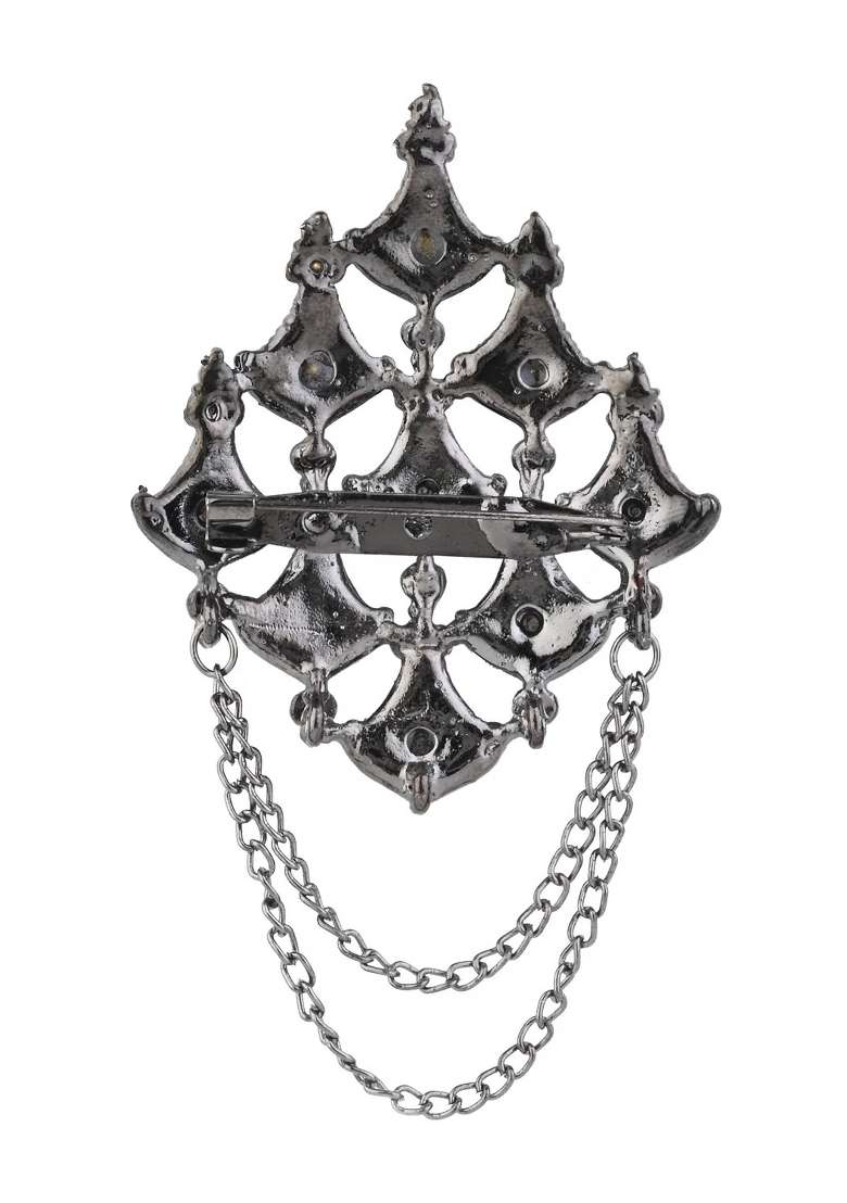 Wine Platinum Plating Zinc Alloy Brooch - Indya