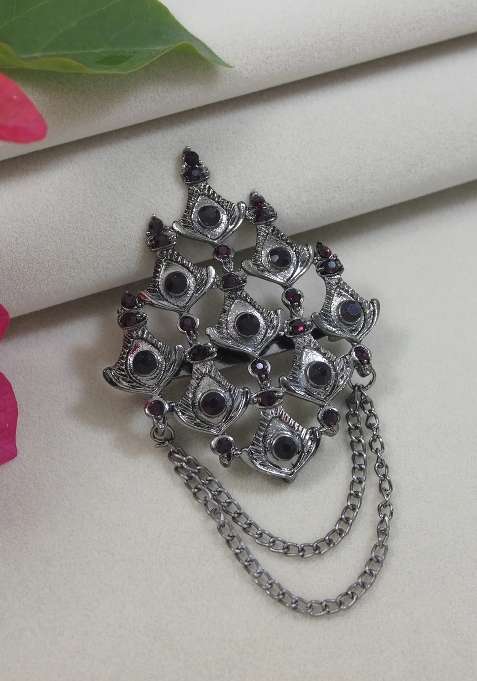 Wine Platinum Plating Zinc Alloy Brooch