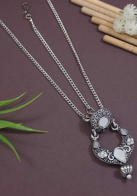 Oxidised Platinum Plating Zinc Alloy Maangtikka