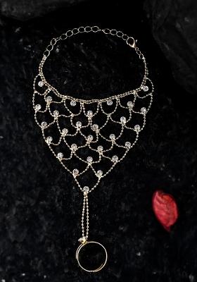 Gold Preminum Alloy Ring Bracelet For Women