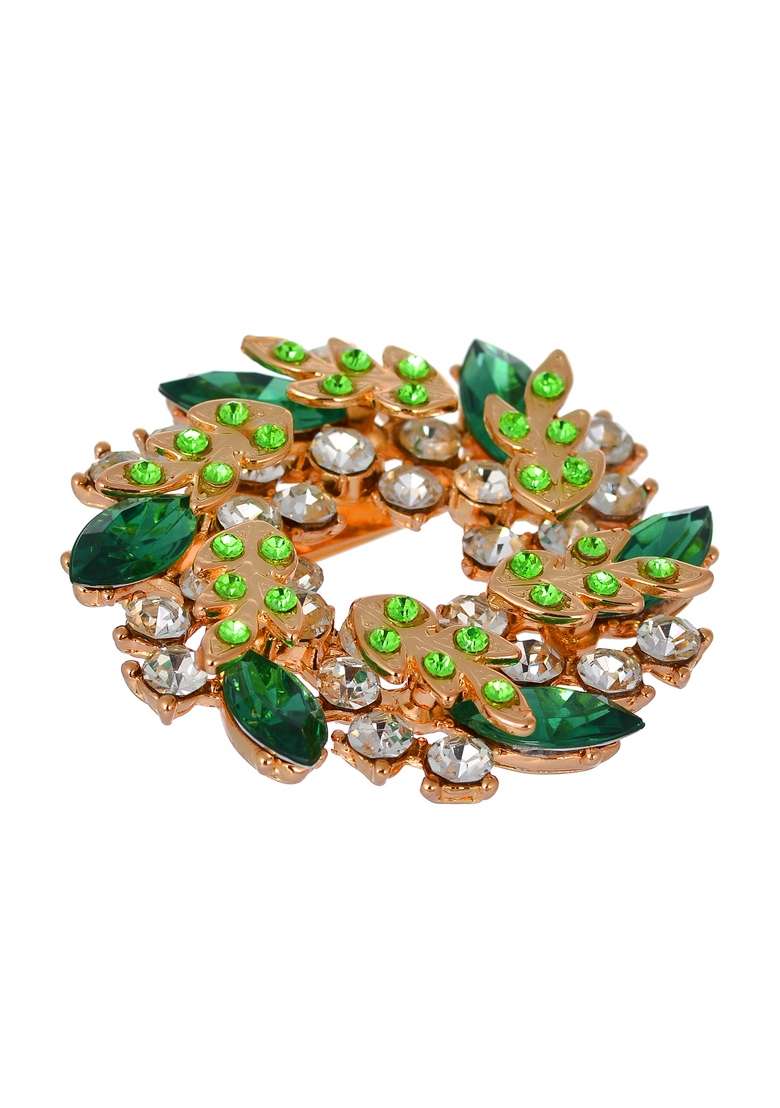 Green Preminum Alloy Brooch For Women - Indya