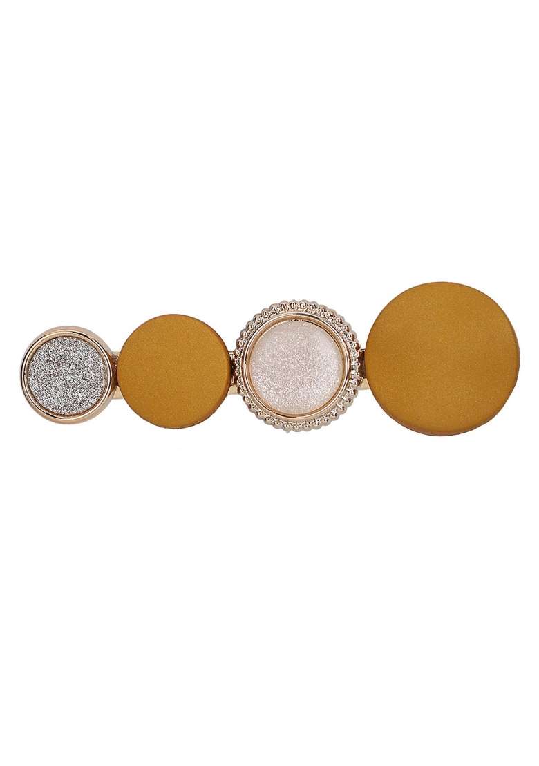 Multicolor Gold Plated Metal Hair Accessorries - Indya