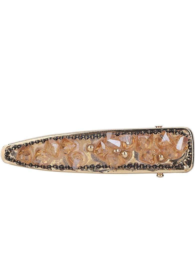 Multicolor Gold Plated Metal Hair Accessorries - Indya
