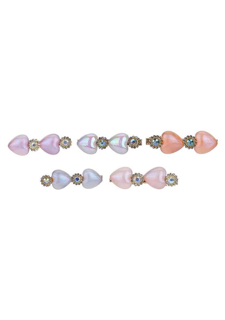 Multicolor Gold Plated Metal Hair Accessorries - Indya