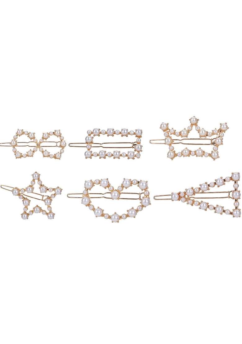 White Gold Plated Metal Hair Accessorries - Indya
