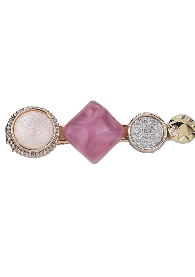 Multicolor Gold Plated Metal Hair Accessorries - Indya