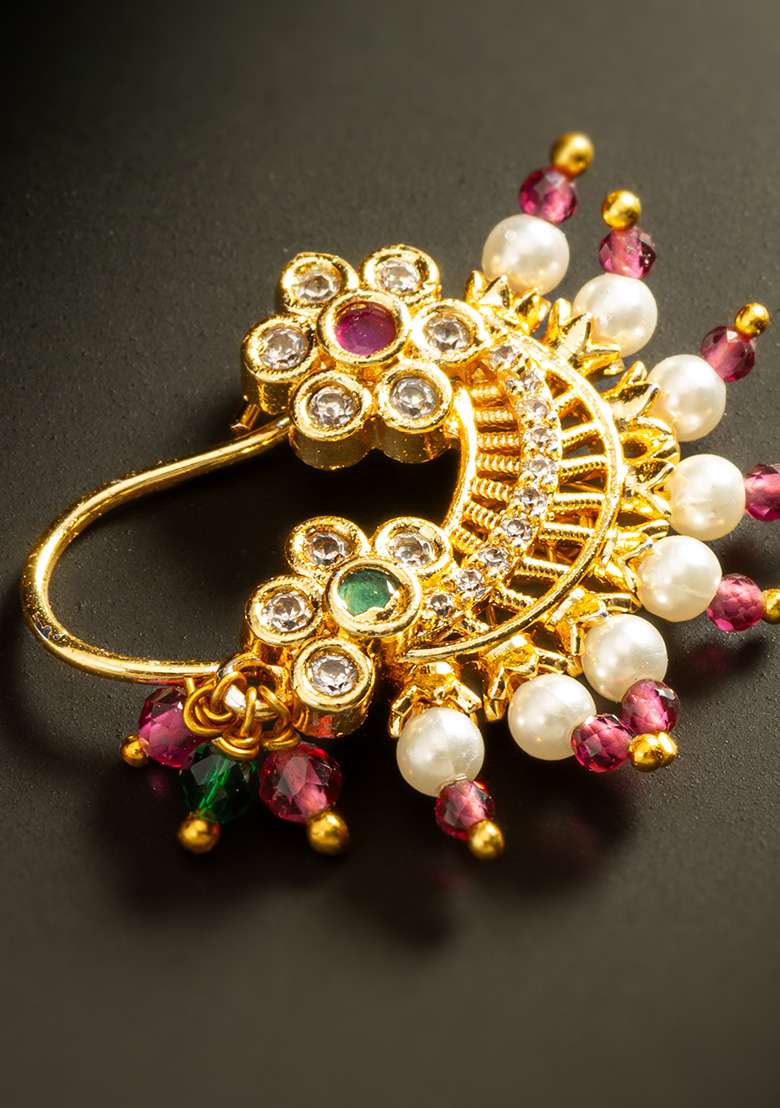 Multi Gold Plated Alloy Nosepin - Indya