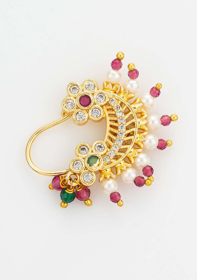 Multi Gold Plated Alloy Nosepin - Indya