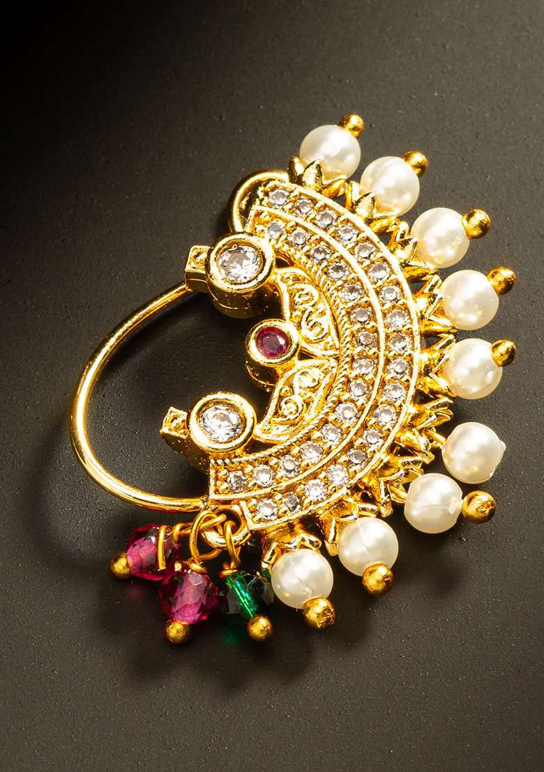 Multi Gold Plated Alloy Nosepin - Indya