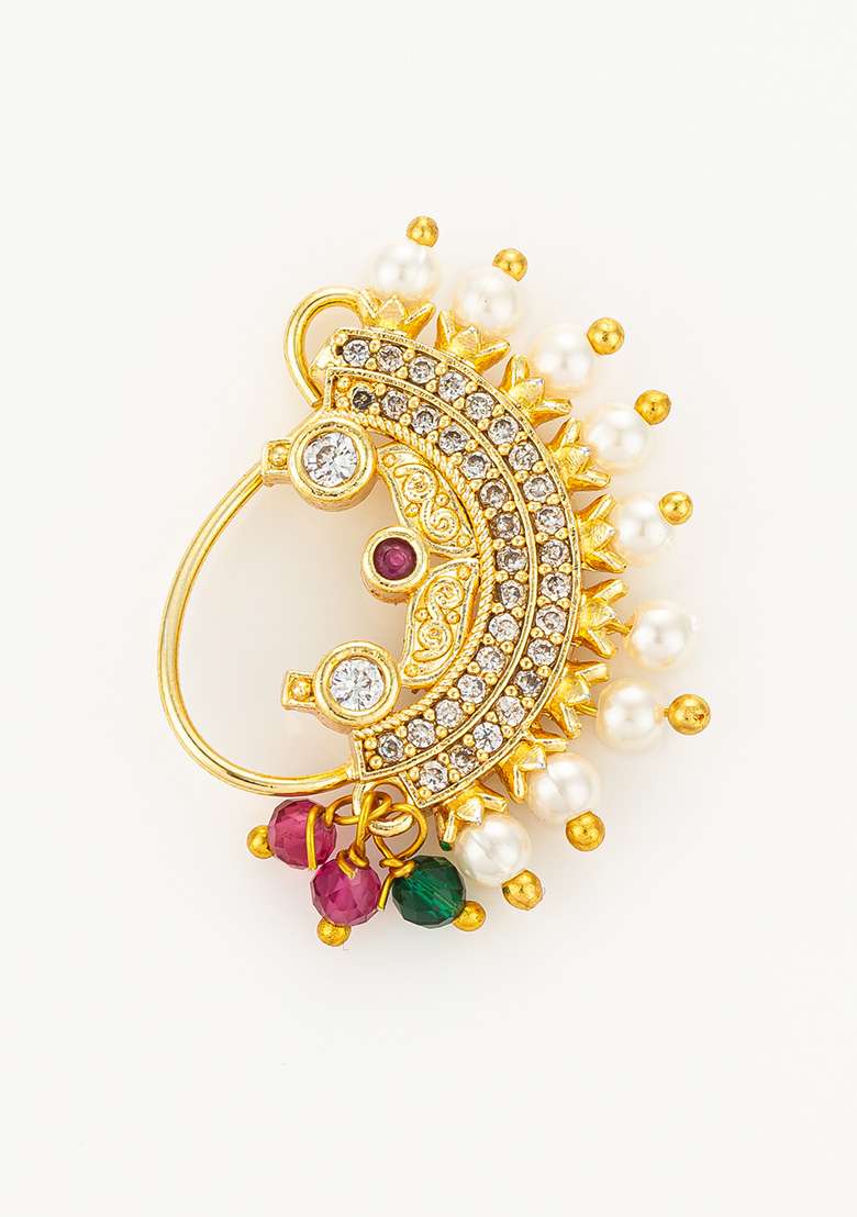 Multi Gold Plated Alloy Nosepin - Indya