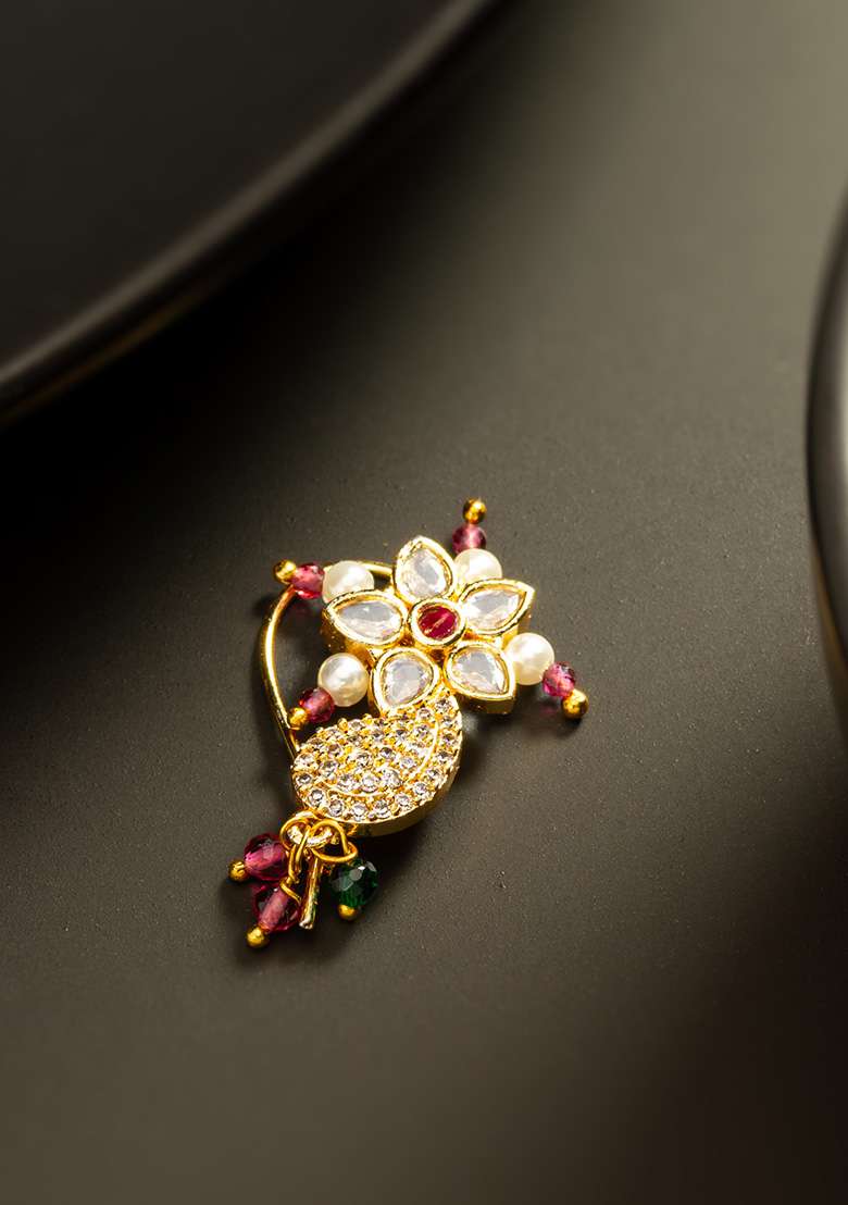 Multi Gold Plated Alloy Nosepin - Indya