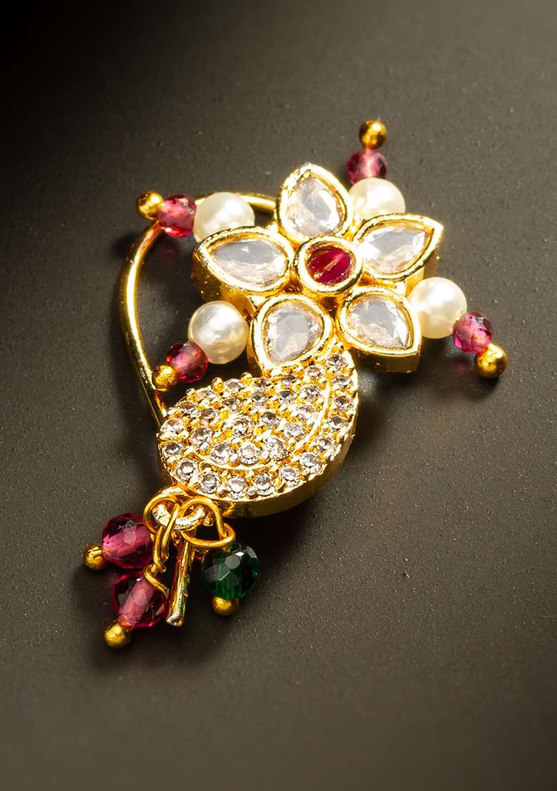 Multi Gold Plated Alloy Nosepin - Indya