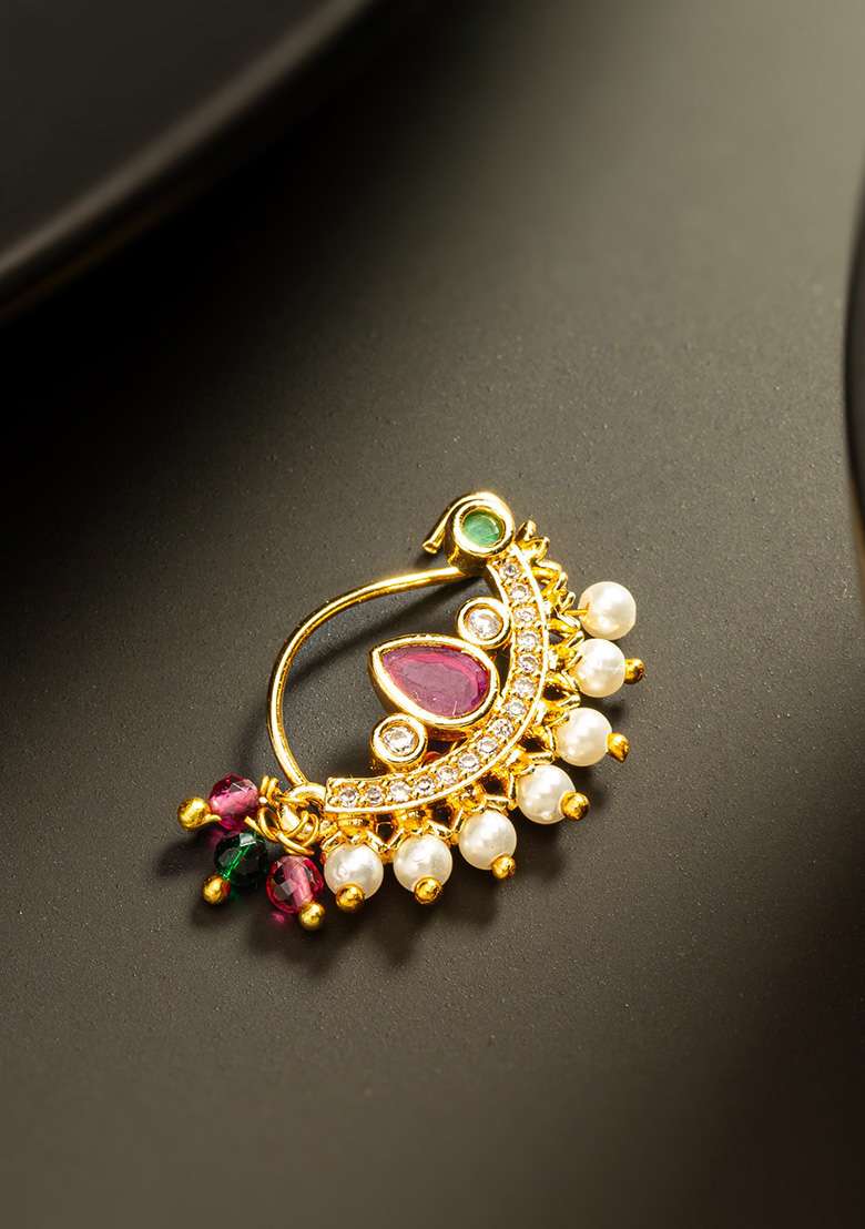 Multi Gold Plated Alloy Nosepin - Indya