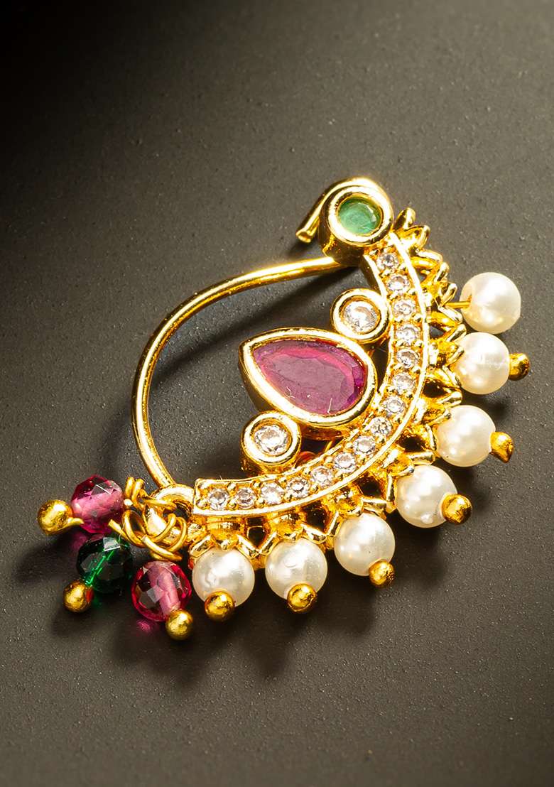 Multi Gold Plated Alloy Nosepin - Indya