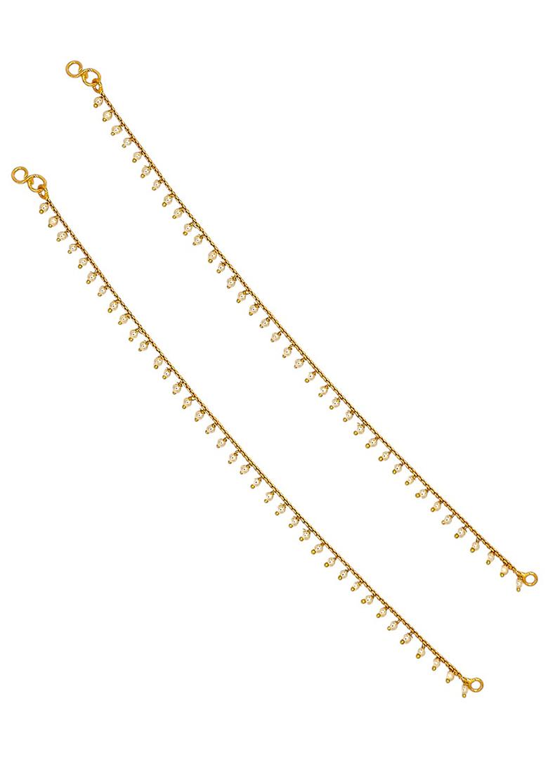 Golden Alloy Anklet - Indya