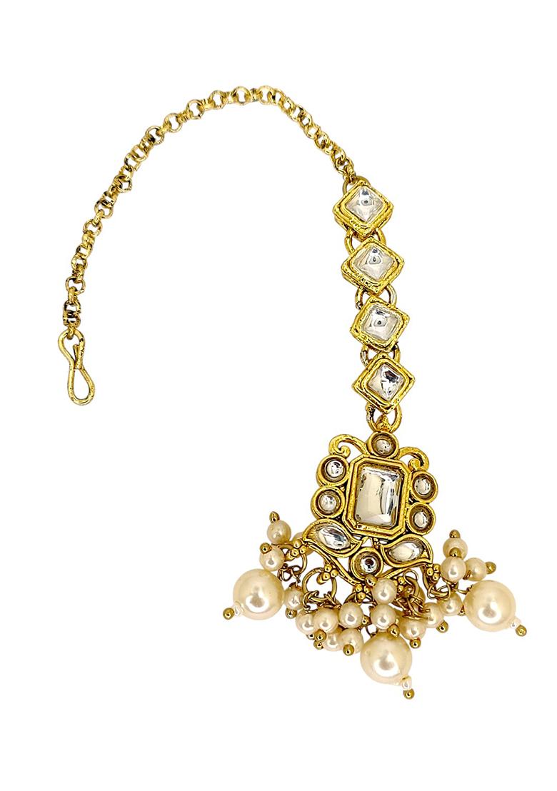 Golden Alloy Maang Tikka - Indya