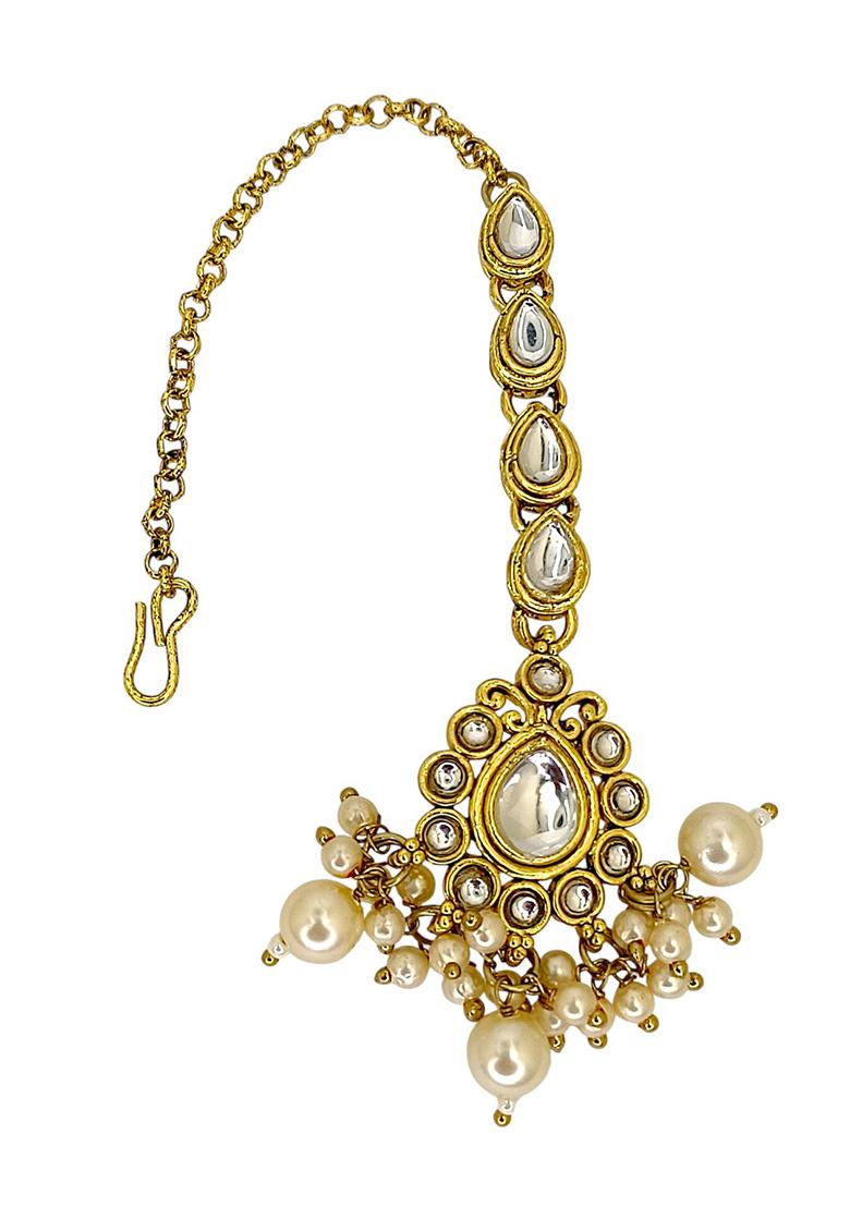 Golden Alloy Maang Tikka - Indya