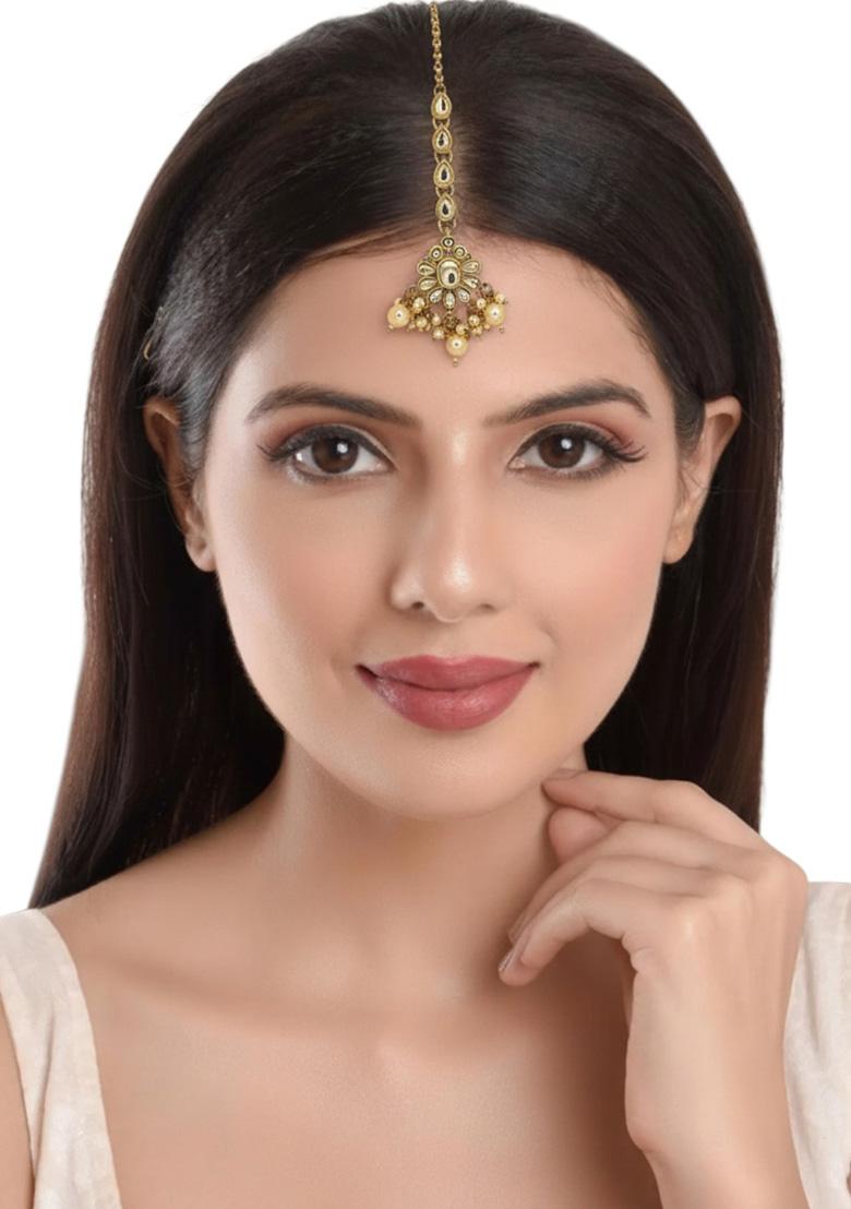 Golden Alloy Maang Tikka - Indya