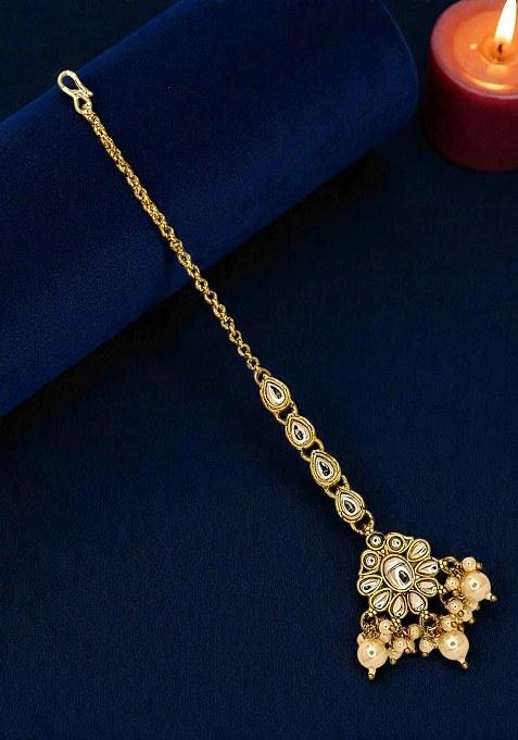 Golden Alloy Maang Tikka