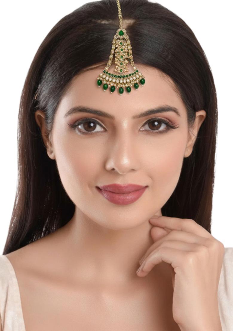 Golden Alloy Maang Tikka - Indya