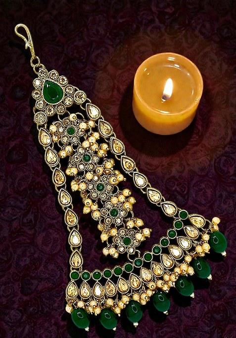 Golden Alloy Maang Tikka