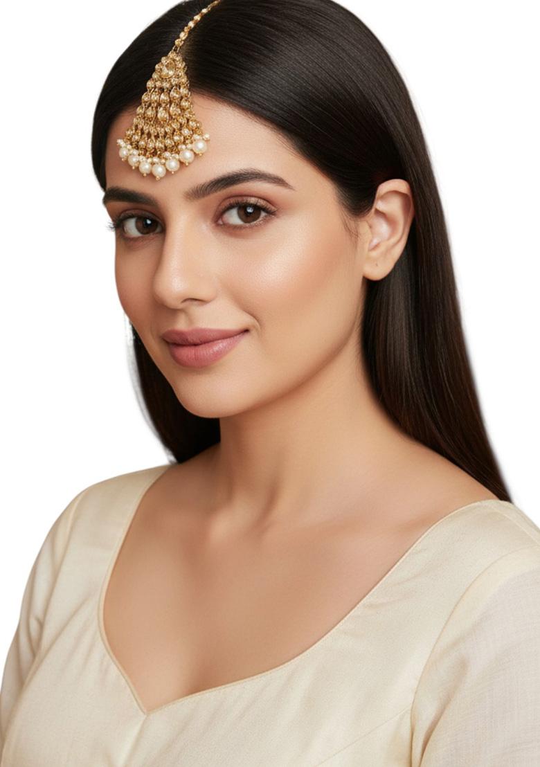 Golden Alloy Maang Tikka - Indya