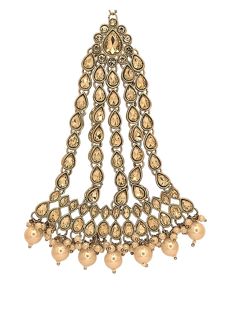 Golden Alloy Maang Tikka - Indya