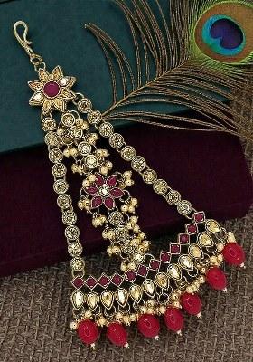 Golden Alloy Maang Tikka