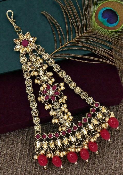 Golden Alloy Maang Tikka