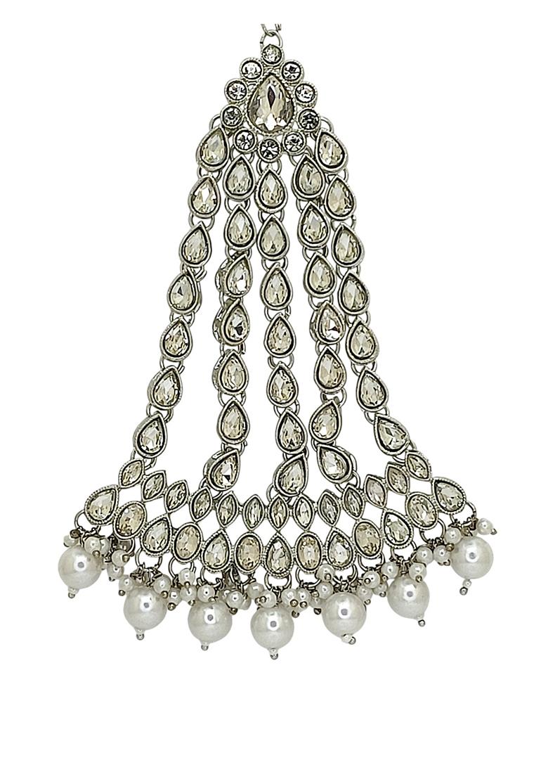 Silver Alloy Maang Tikka - Indya