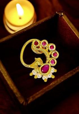 Golden Alloy Nose Pin