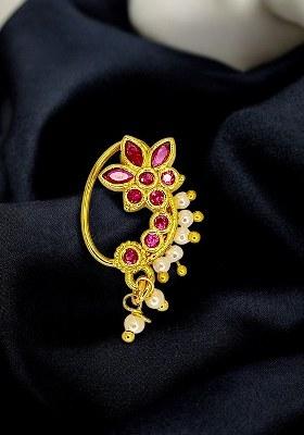 Golden Alloy Nose Pin