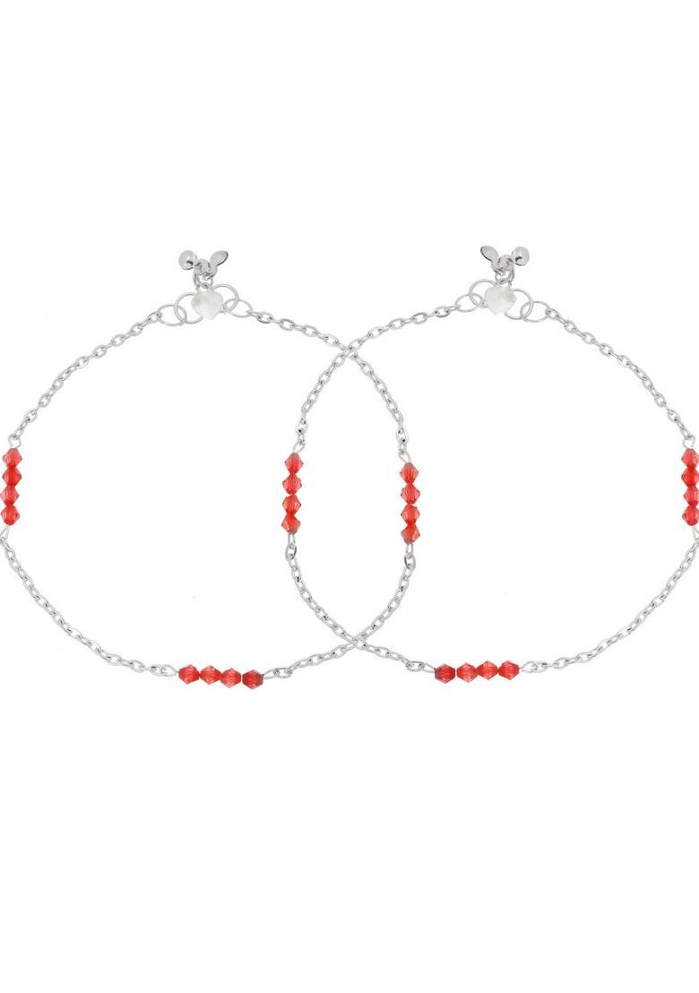 Silver Stainless Steel Anklet - Indya