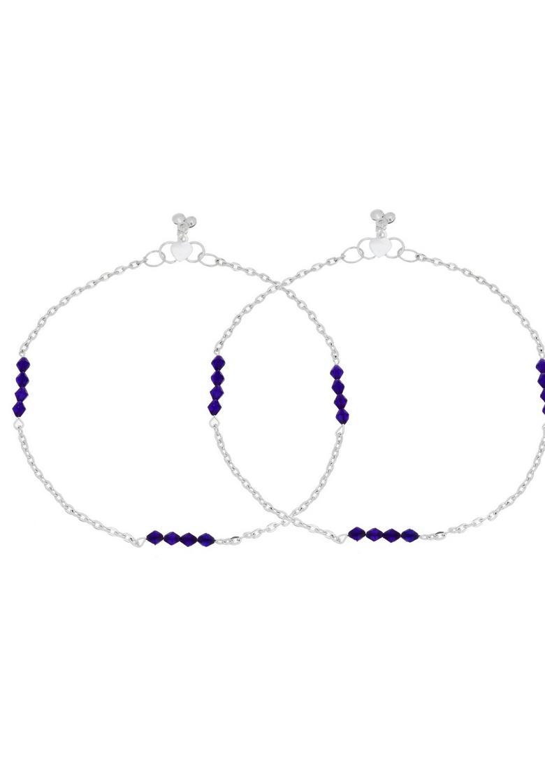 Silver Stainless Steel Anklet - Indya