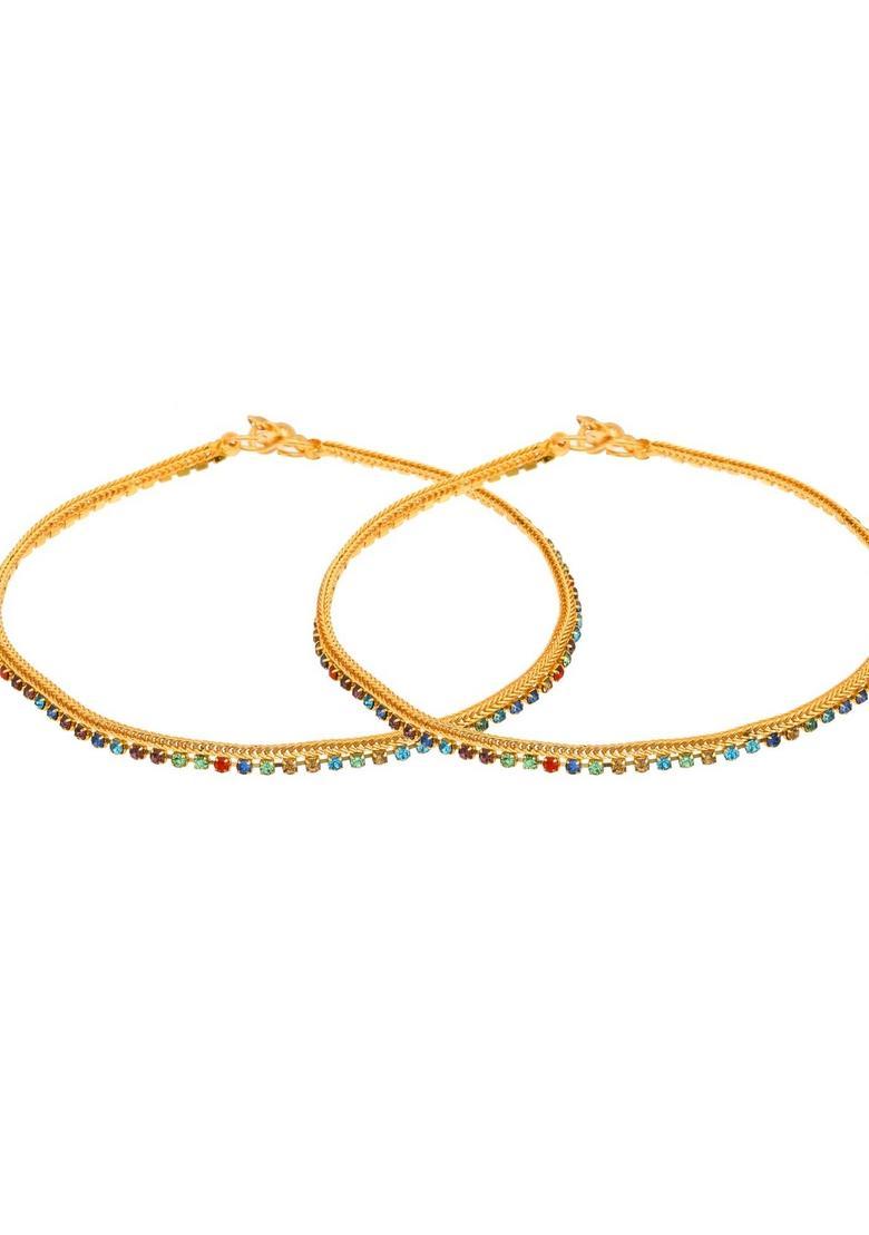 Silver Stainless Steel Anklet - Indya