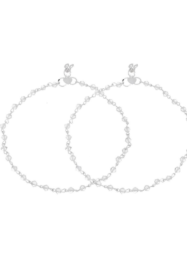 Silver Stainless Steel Anklet - Indya