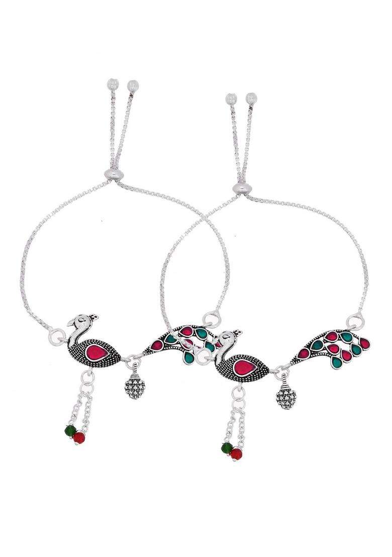 Silver Stainless Steel Anklet - Indya