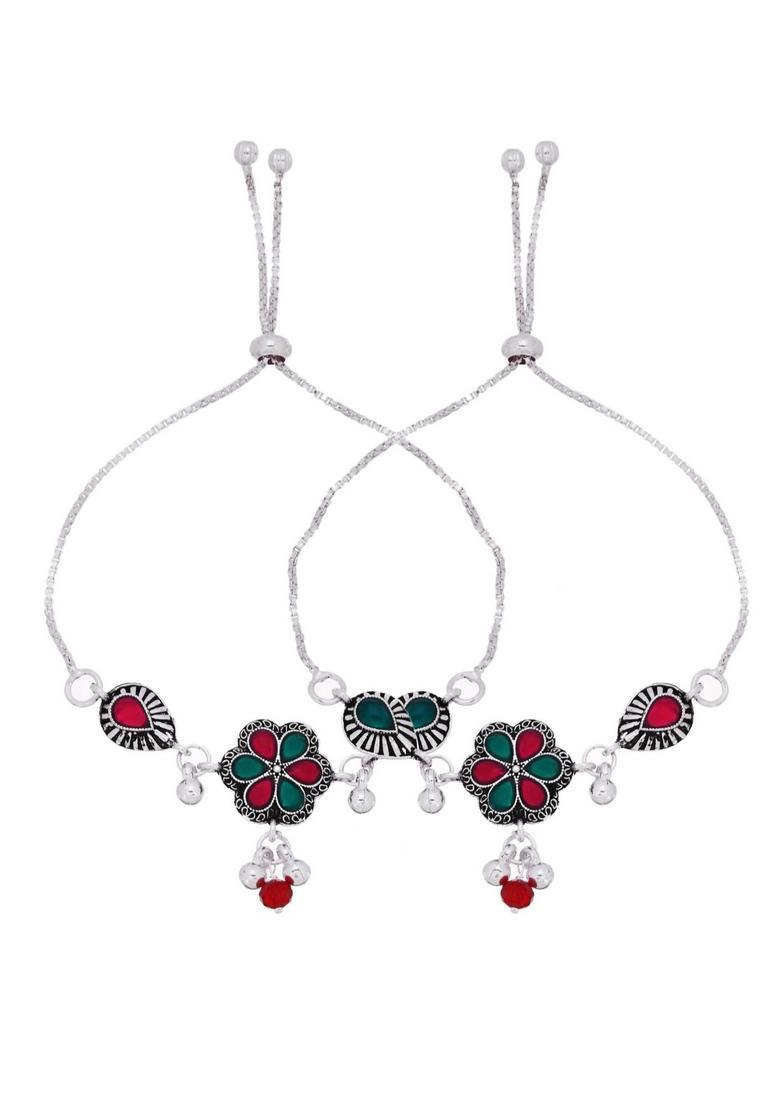 Silver Stainless Steel Anklet - Indya