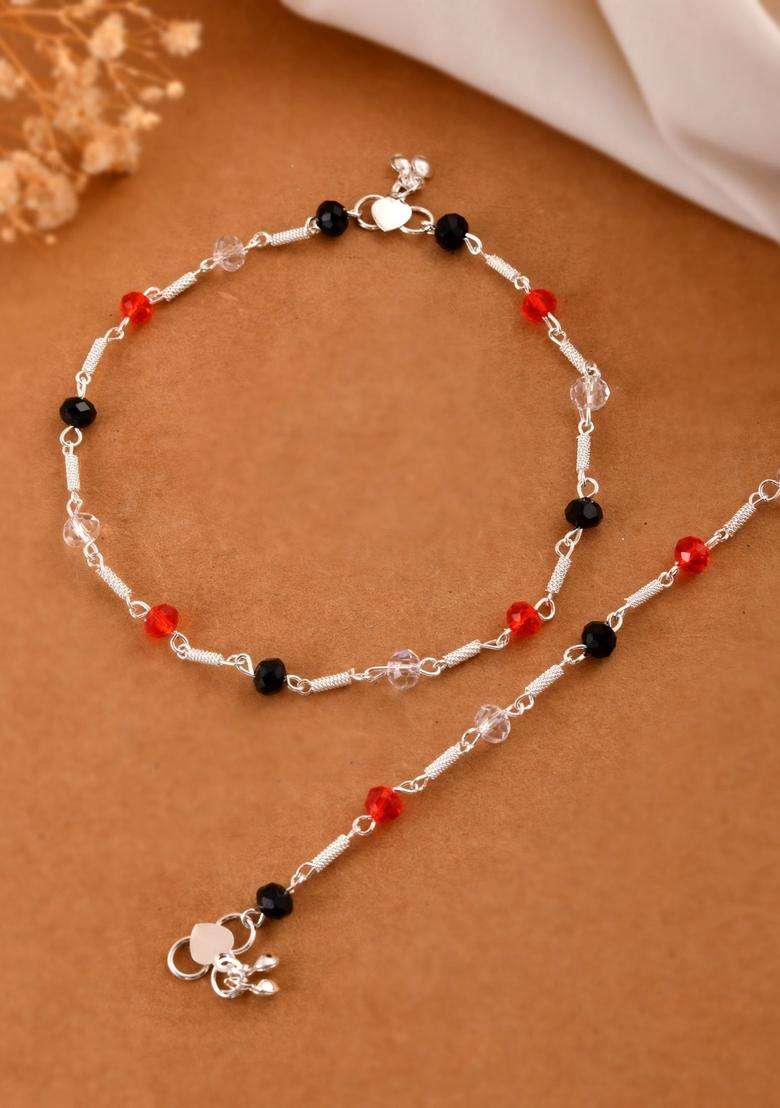 Silver Stainless Steel Anklet - Indya