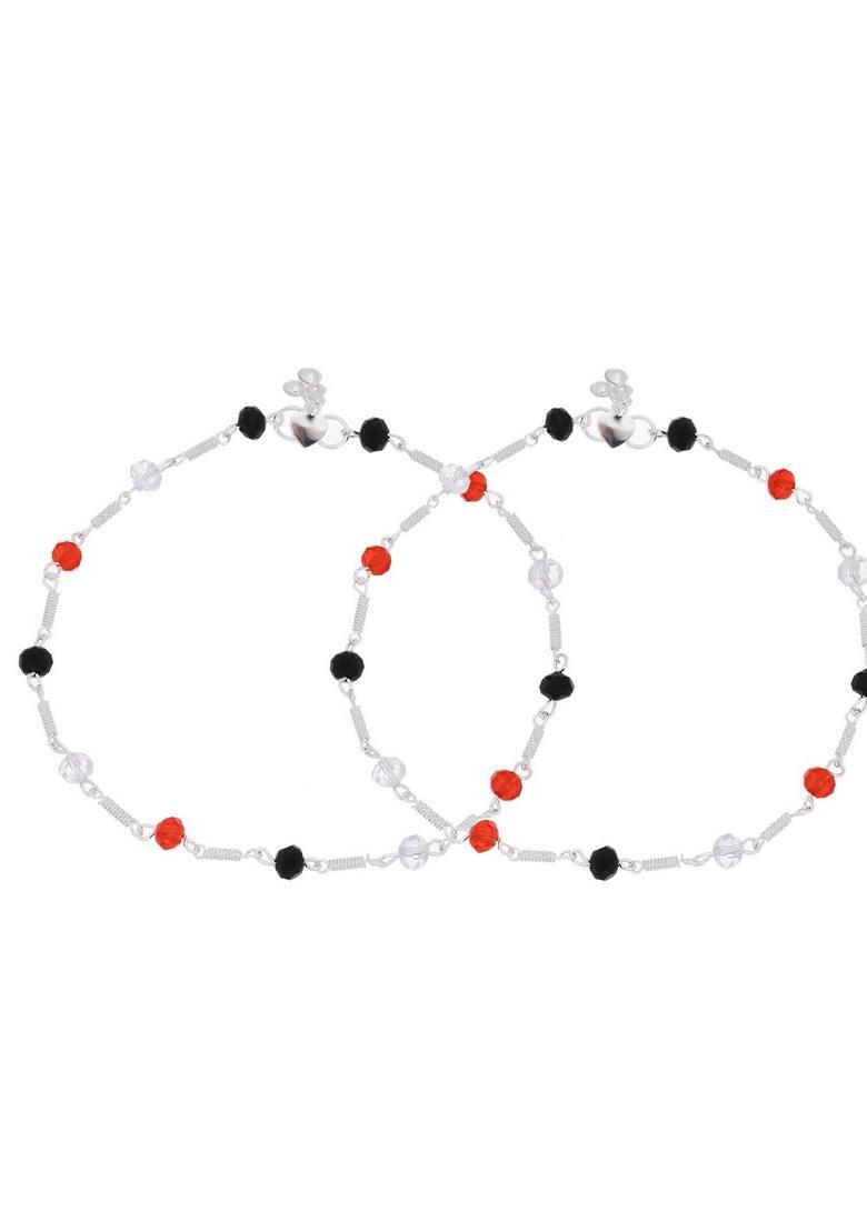 Silver Stainless Steel Anklet - Indya