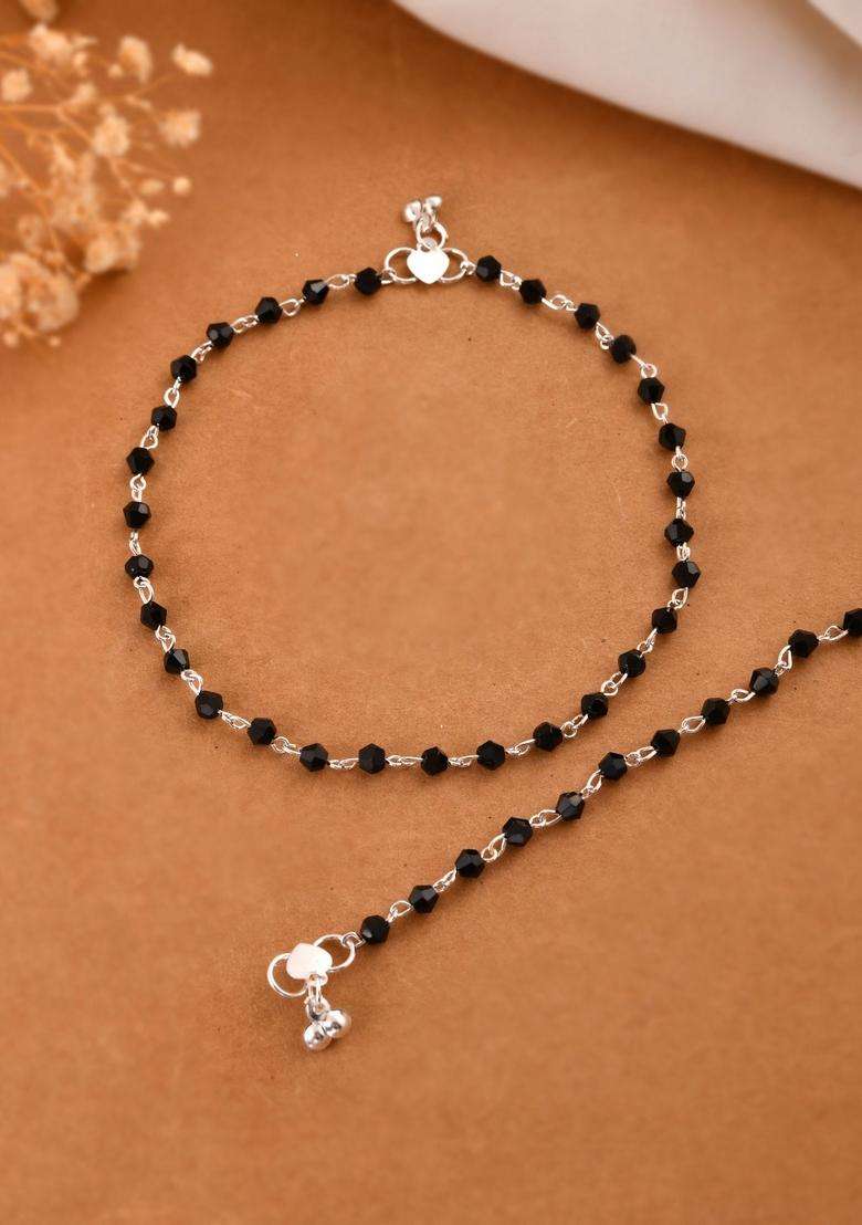 Silver Stainless Steel Anklet - Indya